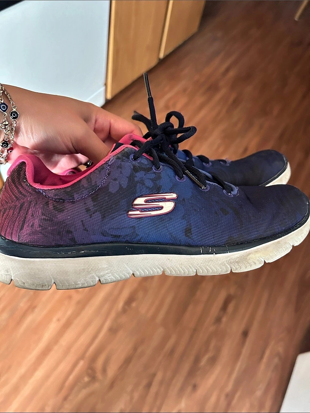 Skechers Flex Appeal - Floral Bloom Women's Athletic Shoes Blue & Pink